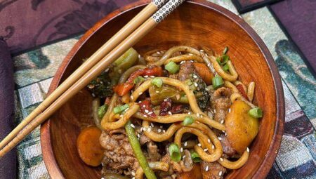 Spicy Vegetable Beef Udon Noodles