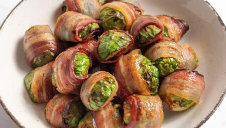 Air Fryer Bacon Wrapped Brussels Sprouts